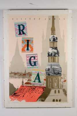 Рига. [Плакат]. Внешторгиздат, 1958
